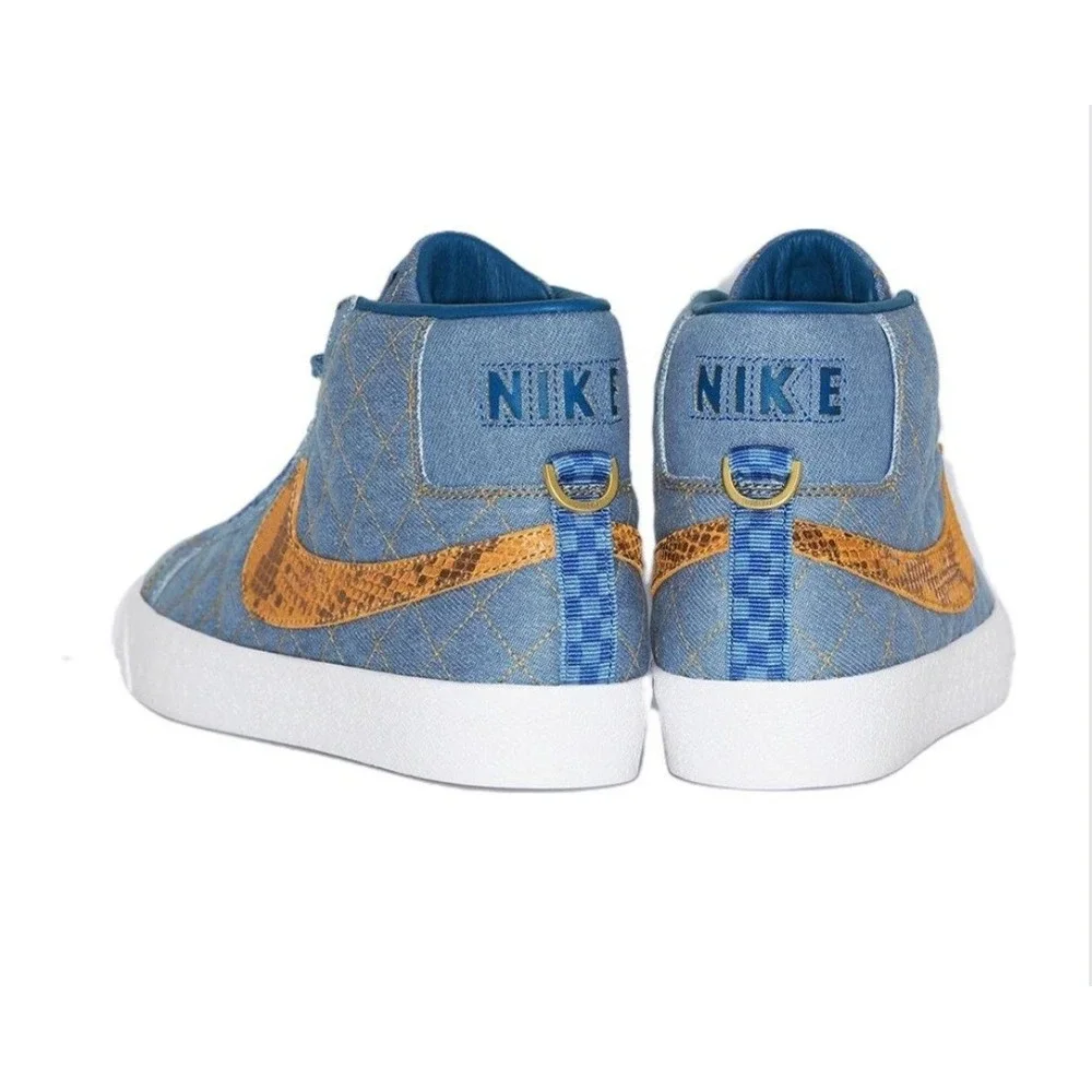 Supreme x Nike SB Zoom Blazer Mid QS Denim Snakeskin Size 8.5 US / UK 7.5 / NIB